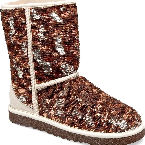 sequin uggs silver